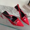 Dress Shoes Fashion Female Sandals Red Heels Footwear Women Pumps Spring Autumn Slingbacks For Pointed Toe Ladies