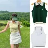 Jackor Summer Women's Golf Sweater Vest ärmlös Vneck Sticked Crop Tops Training Wearhirt