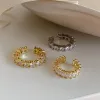 Ohrringe Neue Gold Silber Farbe Voller CZ Kristall Ohrmanschette an Ohrringen für Frauen nicht durchbohrtes gefälschtes Piercing -Ohrhaufen Schmuck Schmuck