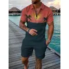 Hawaii Tracksuit 3D PRACK PLACE Polo Shirts Shorts 2 pièces Pantalons de chemise à manches courtes surdimensionnées surdimension