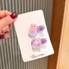 Hair Accessories Mini Kawaii Cartoon Floral Pins Clips Barrettes Bangs Summer Korean Style Cute Acrylic Hairpins For Baby Girls Stuff