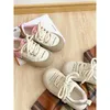 Casual Shoes Solid Soft Sole Cute Women 2024 Spring Retro Beige Thick Comant Fashionable 24-149