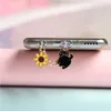 Cell Phone Anti-Dust Gadgets Chrysanthemum Cat Kawaii Phone Dust Plug Charm Charge Port Plug For iPhone Type C Cute Anti Dust Cap 3.5MM Jack Stopper Pendant Y240423