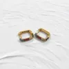 Hoop Ohrringe Peri'sbox Gold/Silber Farbe Buntes CZ Stein gemischt geometrisch für Frauen minimalistisch klein