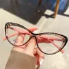 Lunettes de soleil TR90 Cadre de lunettes Vintage anti-bleu Lunes Eyes Cat Femmes Designer Dames Myopie Prescription Optical Frames