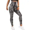 Pantaloni attivi Donne Legne Dye Yoga Ladies Elastico Elastico senza soluzione di continuità Tammella Bulicatura Leggings Sfini Calza