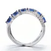 Bande Huitan Nuova lettera alla moda X Women Rings Accessori quotidiani O/L Gioielli in stile con regalo di compleanno in pietra blu per ragazza