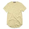 T-shirty męskie ZSIIBO TX135-C MENS T SHIRT Wydłużona okrągła t-shirt Zakrzywiony rąbek długa linia Tops Hip Hop Urban Blank Tees Ubrania Streetwearl2403
