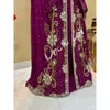 Ethnic Clothing Wine-Burgundy Evening Dress Morocco Dubai Bed Long Shirt Arab Abaya Party Floral