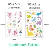 Tattoos Luminöser Tattoo Aufkleber Kinder Arm Gesicht glühend Tattoo Kinder Körperkunst Tattoo Dinosaurier Pirat Einhorn Meerjungfrau Tattoo Cartoon