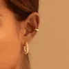 Boucles d'oreilles Tianded Gold plaqué Clip Elest Boucles d'oreilles pour femmes CZ Zircon Fake Piercing Ear Cuff Boucles d'oreilles Women 2022 Bijoux de mode en gros