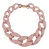 Necklaces New Trendy Big Acrylic Pink Choker Necklace For Women Vintage Resin Chunky Chain Collar Necklaces Pendants Jewelry Party Gifts