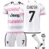 2324 Juventus Away Game No. 9 Hovic 7 Chiesa 22 Di Maria 10 Bogba Jersey Childrens Set