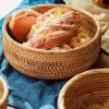 Cestas feitas artesanais cesto de cesta de piquenique cesto de pão de pão de cesta multiuso bandeja de frutas de chá da tarde