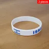 Strands 2st Israel National Flag Wristbands Sport Silicone Armband Män Kvinnor Rummiband Patriotiska minnesmärke Tillbehör