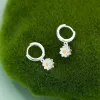 Earrings 2024 New Daisy Flower Pendant Hoop Earrings for Women Korean Earrings Sweet Cute Rings Girl Wedding Party Jewelry Gift Ring