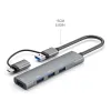 Hubs OFBK 4 Port USB Hub for Type C/USB Devices Fast Data Transfer, Aluminum Build