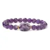 Brins Square Shape Quartz Bracelets for Women Men Men Natural Stone Crystal Beads Bracelet Amethystes Tiger Eye Prehnit Citrines Bracles