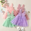 Girl-jurken 1-5 jaar Summer Girls 'Prinses Party Birthday Dress Back Butterfly Wings Fairy Strap geborduurd gaas