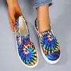 Casual schoenen vrouwen loafers graffiti platte dames zomer gevulkaniseerde wandelschoenglip op canvas mocassins voor vrouw