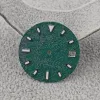 Kits NH35 Dial 3D Snowflake Diving Watch C3 Ultra Strong Green Night Light NH36 MECHECTY MECTION ABALONE MODIFIÉ FACE 28,5 mm