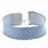 Colliers Unisexe Punk Wide Denim Chokers Colliers pour femmes hommes Colliers de col gothique simple