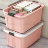 BINS HUSHUSHETSLASSNING AV PLAX LARGEKAPACITAGE LAGNING BOX BOOKSBYGGNING MOVING Kläder Dormitory Sortering Toy Box Storage Basket