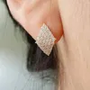 Studörhängen Huitan Fashion Geometric For för kvinnor Luxury Paved Cubic Zirconia Exquisite Bride Wedding Jewelry