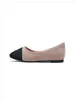 Casual Shoes Women Flats Mixed Color Flock Leather Pointed Toe Lady Flat Heel Slip On Loafers Summer Spring Work Single Shoe