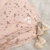 Ensemble nouveau-né bébé quilting ks marque coton couette toison couchet doubler topennen couverture d'hiver fleur de fleur brodée