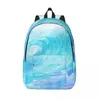 Rucksack Schoolbag -Schüler Ombre Welle Aquarell Schulter -Laptop -Beutel Schule