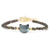 Strands simpatico mini pietra femminile bracciale in perline per donne ragazze guscio gatto head braccialetti feste cure gioielli doni di amicizia