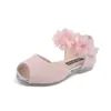 Slipper Girls Athestone Flower Shoes Low Hel Flower Wedding Sward Press Press Purse Suse обувь для детей для детей малыш Y240423