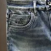 Zomerheren stretch korte jeans mode casual slank fit hoogwaardige elastische denim shorts mannelijke merk kleding 240409