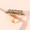 Band Unique Boho Crystal Stone Ring Big Round Rings for Women Vintage Female Wedding Party Jewelry Birthday Present 2023 Nytt mode