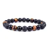 Bangle Tiger Eye Obsidian Hematiet armbanden Men Fashion Natural Stone Triple Protection Armbanden Health Balans Healing Soul Sieraden