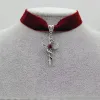 Halsketten modische schwarze rote Samt Halskette Star Mond Kreuz Anhänger Gothic Punk Love Choker Frauen sexy Charme Schmuck Geschenk