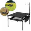 Camp Furniture Outdoor Camping Tafel Vouw Square tafel Aluminium legering Vouwpicknicktafel met grote opslagorganisator met tas Y240423