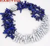 Choker Mix 20Inch 6 Strands Natural 8-20mm Barock Biwa Freshwater Pearl Oregelbundet Lapis Necklace For Women Shell Flower Clasp Smycken