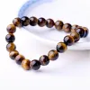 Strands Bracciale in perline 8mm perline di pietra naturale di pietra nera di lava lava tigre agata energia curativa di quarzo per donne uomini yoga chakra gioielli