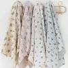 sets 100% Organic Cotton Baby Muslin Swaddle Blanket Lemon Pear Print Baby Blankets Newborn Bedding Cover Summer