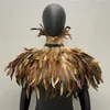 Habille Cape Halloween Mariage de mariage Châle écharpe femmes Couc fous femme gothique gothique Snood Enfants de dinde châles Feather Y2k 240419