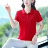 Polos femminile Moeroshe Summer Polo Shirt T-shirt a manicotto corto Sport eleganti camicie da donna Magliette di base 2024 Lady Tops Tees Abbigliamento