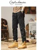 Pantaloni da uomo Lavati 2024 Spring e autunno Stagione American Fede Slim Fit Slip Casual 9-Point Black Work per uomini