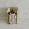Tek parçalar yeni doğan kız bebek moda seksi katı kolsuz sling tulum çocuk çocuk serin ince pamuklu bodysuit tek parça bebek kıyafetleri