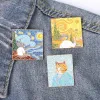 Broches van gogh huile peinture broche van gogh broche galaxy broche étoile lune tournesol broch art broche van gogh revers épingle