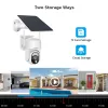 Caméras 5MP WiFi / 4G Carte SIM Panneau solaire Panneau Solar Battery PTZ PTZ PIR PIR Motion Detection 2WAY AUDIO SURVEILLANCE