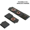 Laddare 15W Fast Charging Pack Foldble Magnetic Qi Wireless Charger Pad Fick för Magsafe Apple Watch iPhone 13 12 Pro Max 11 AirPods