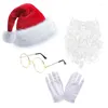 Berets Santa Suit Christmas Hat And Eyeglasses Beard Set For Bachelorette Party Role Playing Halloween