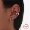 Orecchini 2pcs Plata de ley 925 Piercings Oreja Clip su orecchini per le donne amanti che non pompano la cuffia finta cartilagine orecchini raffinati